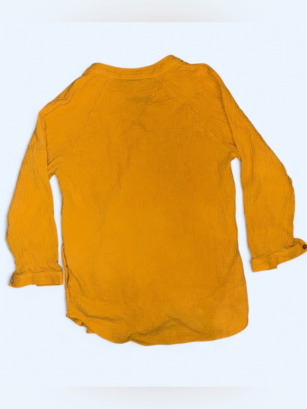 Soft Surroundings Mustard Button Front Tunic Blouse - Size Small - Picture 5 of 7